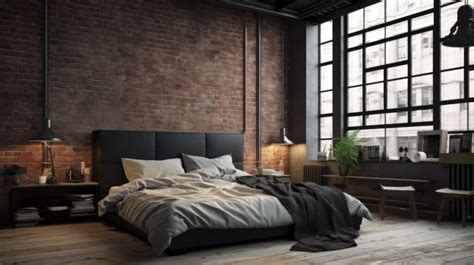 Camera da letto stile loft country