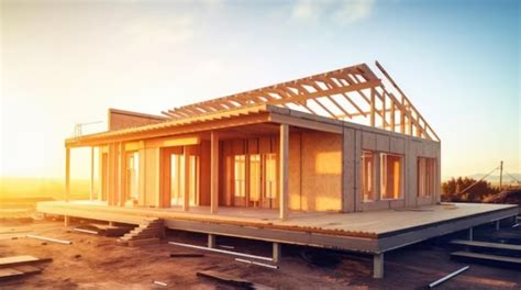 Casa prefabbricata in fase di montaggio