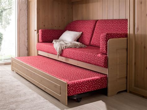 Divano Letto Estraibile in Legno Massello