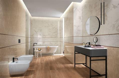 Esempio di bagno con listelli FAP Ceramiche