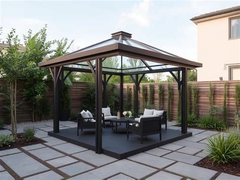 Gazebo con copertura vetrata