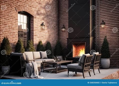 Patio con caminetto