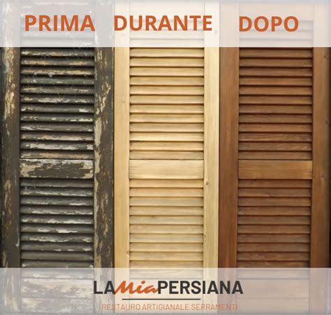 Persiane in legno da restaurare