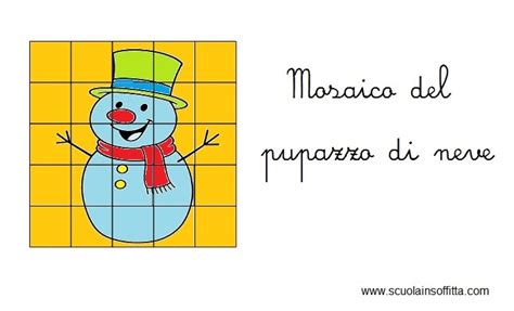 Quadretto mosaico pupazzo di neve