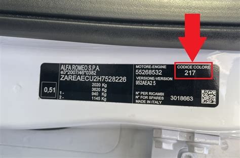 Ricerca codice colore auto