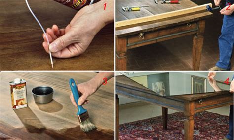 Riparazione di un tavolo in legno