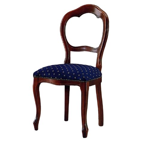 Sedia in legno massello color noce con seduta imbottita