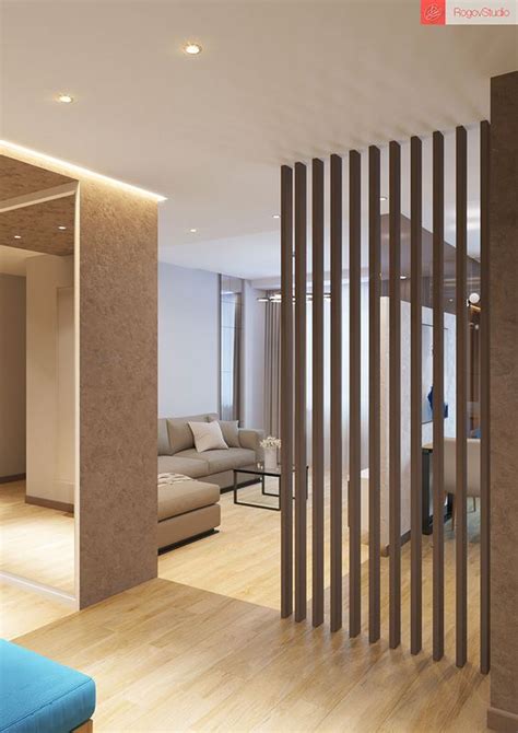 Separazione ambienti con listelli in legno