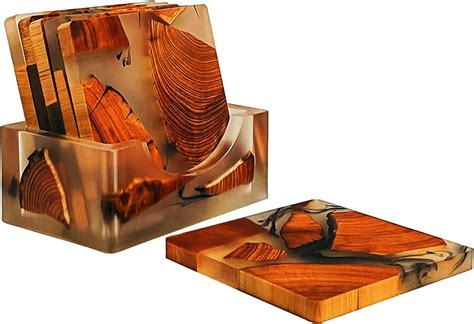 Sottobicchieri in legno e resina