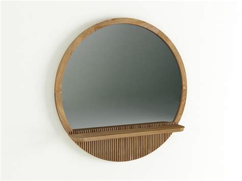 Specchio bagno legno con mensola