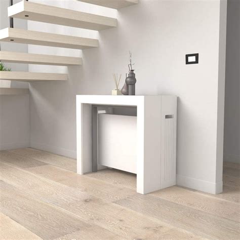 Tavolo Consolle Allungabile in Massello Bianco