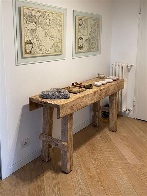 Tavolo Consolle Mezzotondo in Legno