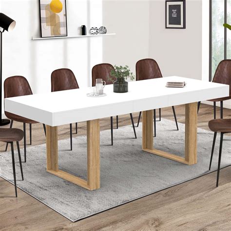 Tavolo allungabile PHOENIX in legno e bianco