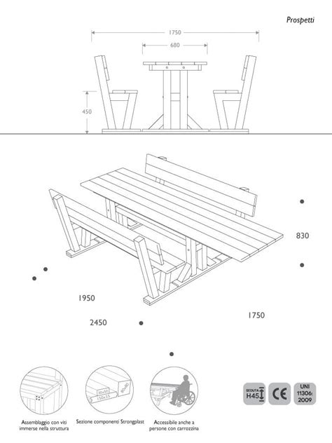 Tavolo da picnic accessibile per disabili