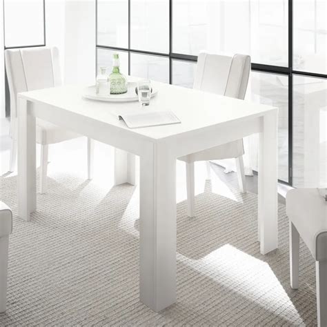 Tavolo in legno rettangolare bianco opaco