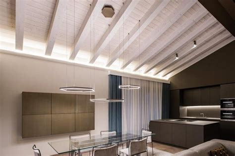 Travi a vista in un ambiente moderno