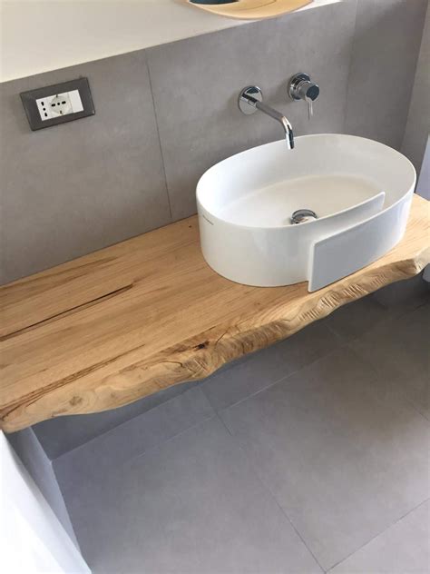 tavolo in legno per lavabo trapezio